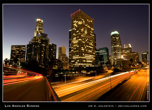 Los Angeles Sunrise cityscape photo by Jim M. Goldstein