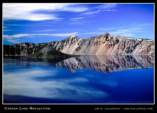 Crater Lake Reflection, landscape photo by Jim M. Goldstein
